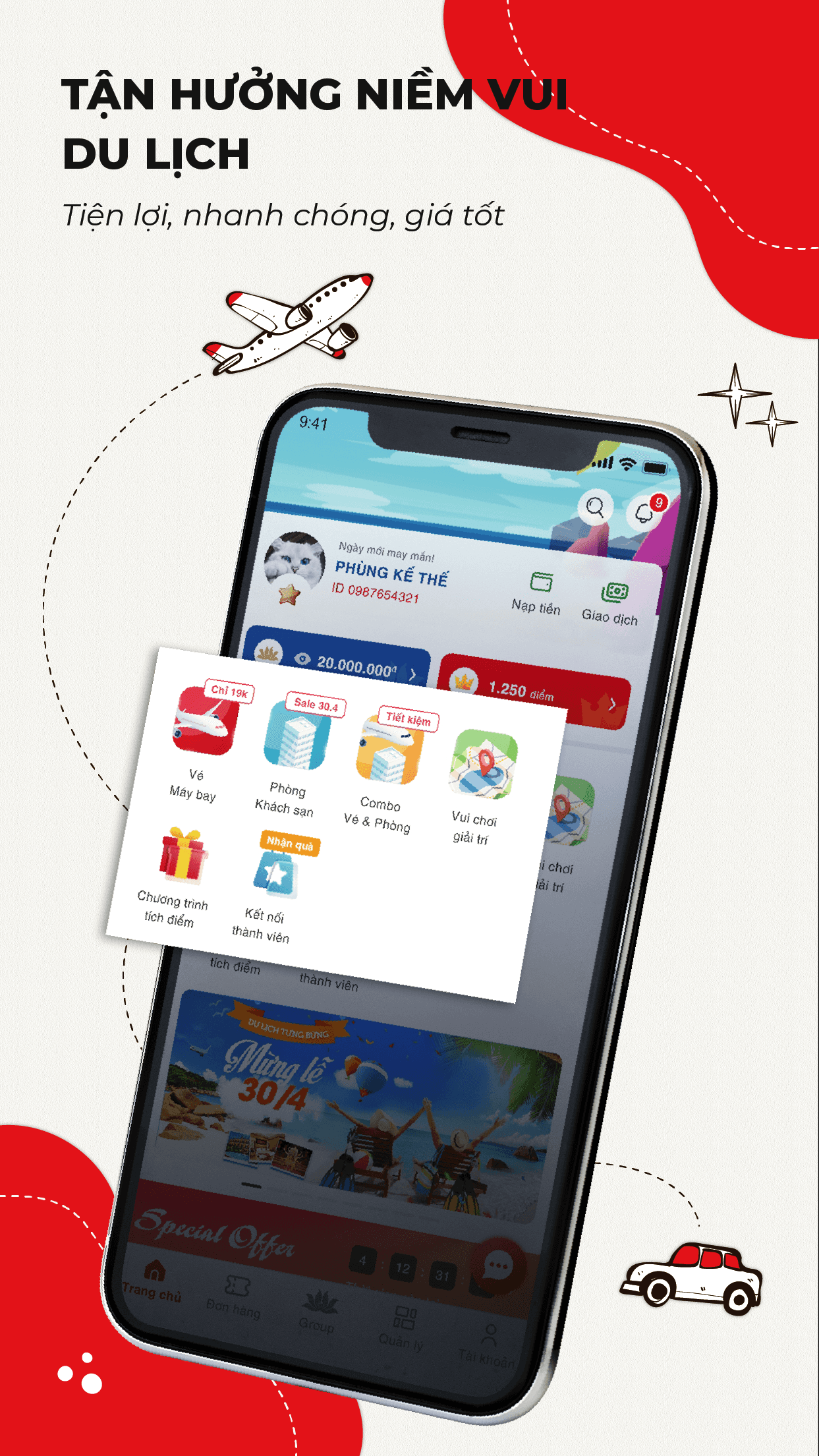 Tận hưởng niềm vui du lịch trên app Sen Vang Group